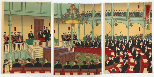 Nobukazu woodblock triptych - nobukazu,