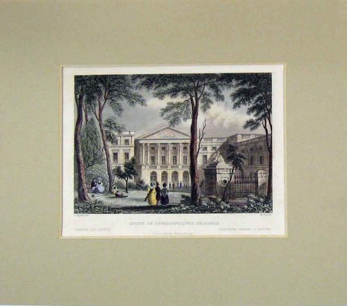 Original old antique print - old,